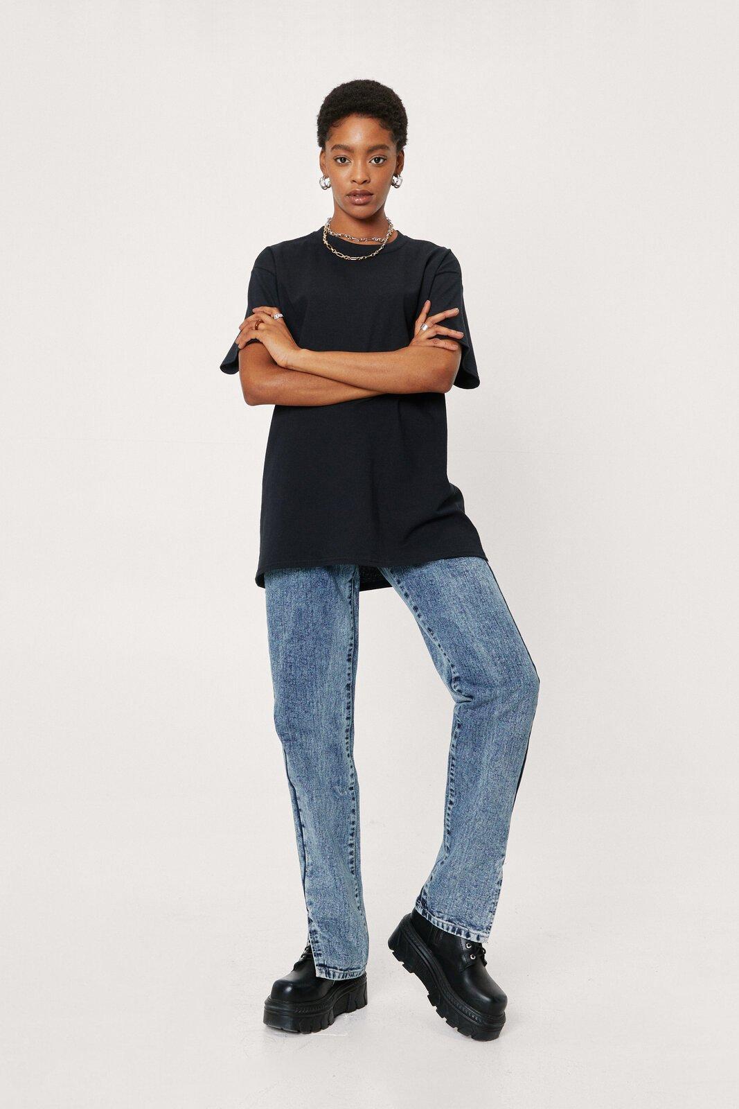 Split leg best sale jeans mens